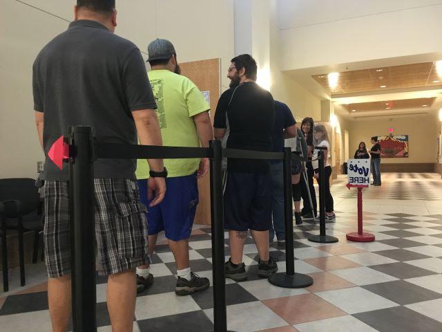 People in line to vote website